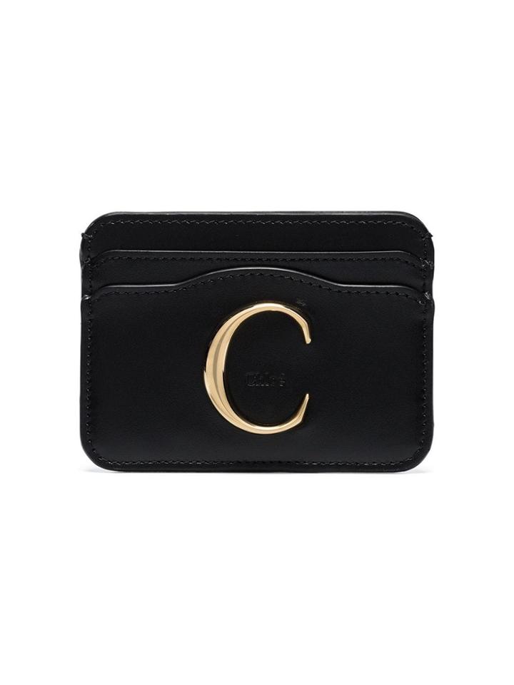 Chloé Black C Ring Leather Cardholder