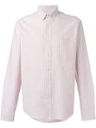 Ami Alexandre Mattiussi Pinstriped Shirt, Men's, Size: 38, Red, Cotton