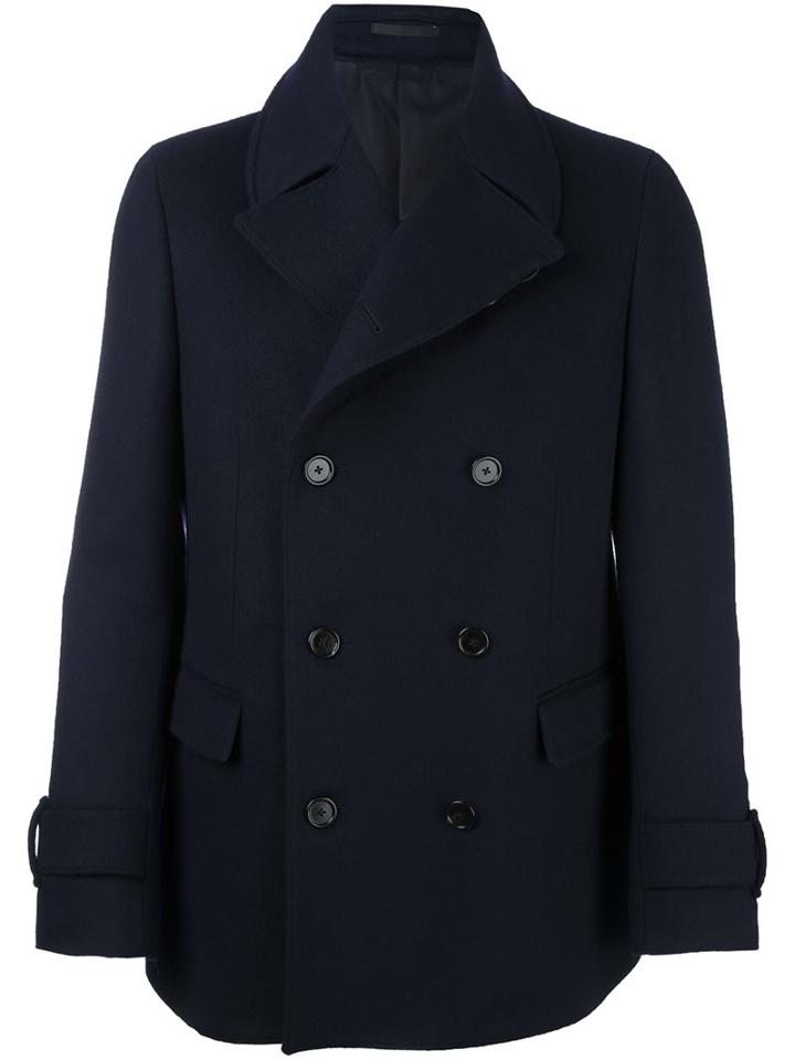 Z Zegna Double Breasted High Neck Coat