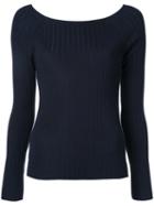 Estnation - Boat Neck Jumper - Women - Silk/lyocell/rayon - 38, Blue, Silk/lyocell/rayon