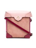 Manu Atelier Pink And Red Mini Pristine Leather Cross Body Bag