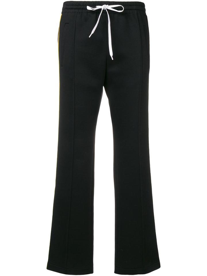 Miu Miu Side Striped Cropped Track Pants - Black