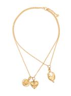 Givenchy Gold Metallic Trio Heart Necklaces