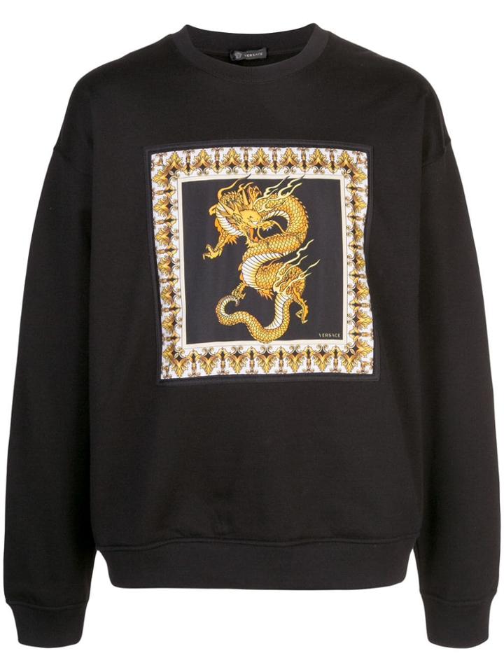 Versace Dragon Print Sweatshirt - Black