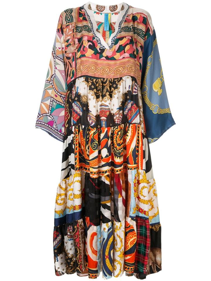 Rianna + Nina V-neck Printed Dress - Multicolour