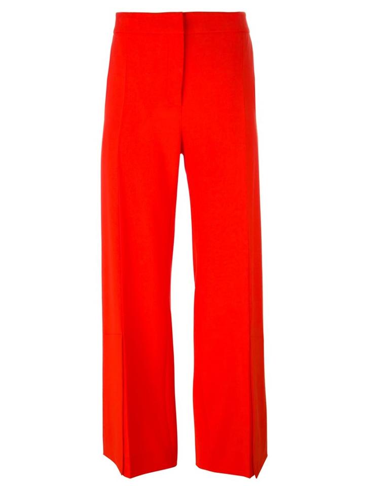 Cédric Charlier Wide Leg Trousers, Women's, Size: 44, Red, Virgin Wool/other Fibers