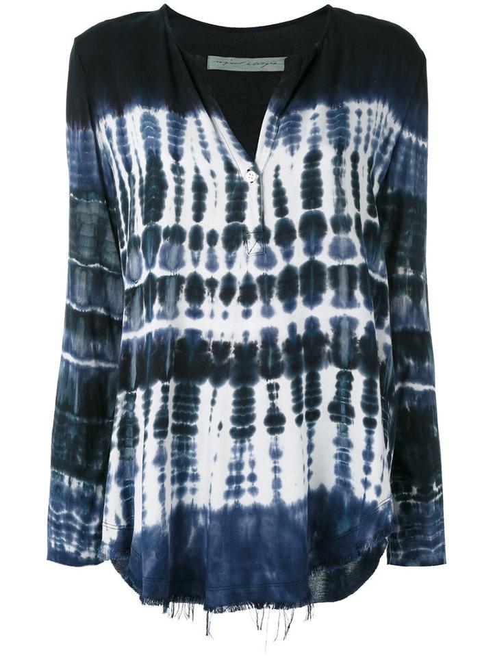 Raquel Allegra - Henly Twill Tie-dye T-shirt - Women - Rayon - 2, Blue, Rayon