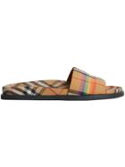 Burberry Rainbow Vintage Check Slides - Brown