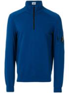 Cp Company Zipped Collar Sweatshirt - Blue