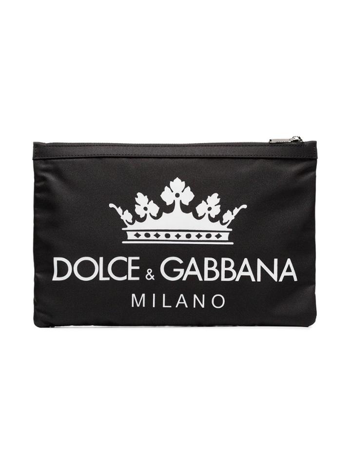 Dolce & Gabbana Small Logo Print Pouch - Black
