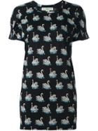 Stella Mccartney Swan Print T-shirt, Women's, Size: 42, Black, Cotton/silk