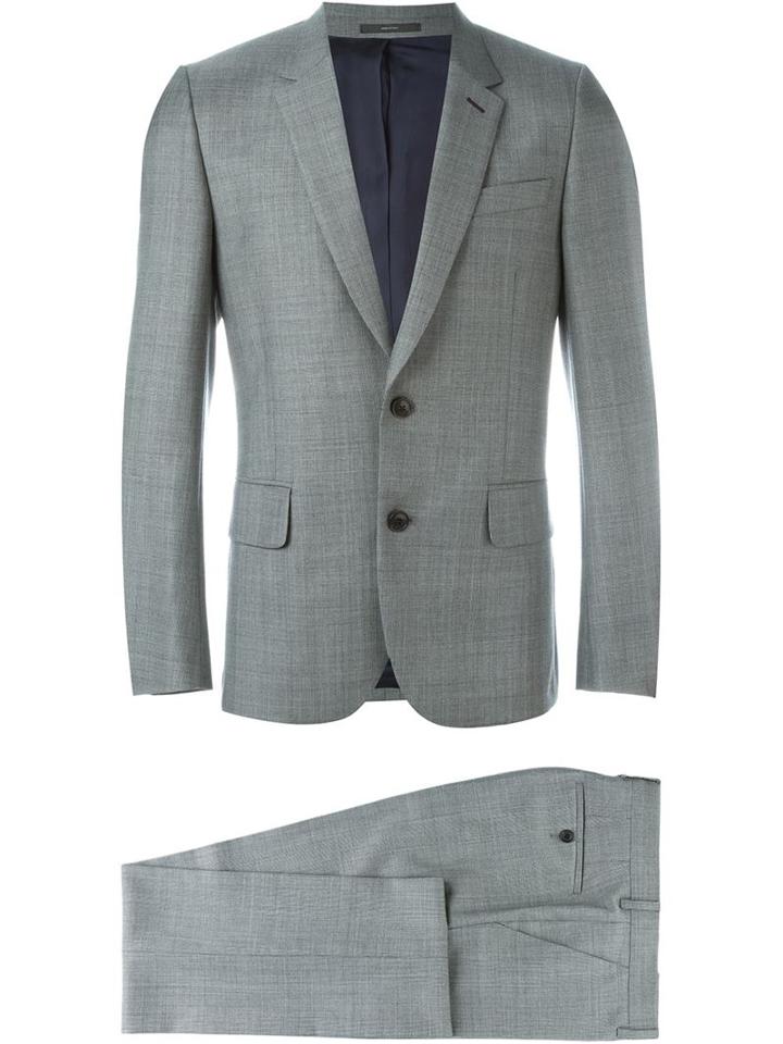 Paul Smith London Notched Lapel Suit, Men's, Size: 52, Grey, Wool/viscose