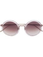 Linda Farrow Round Shaped Sunglasses, Women's, Grey, Acetate/metal