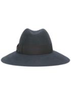 Borsalino Contrast Strap Hat, Women's, Size: Medium, Grey, Rabbit Fur Felt