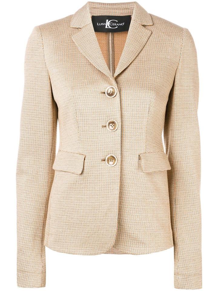Luisa Cerano Classic Single-breasted Blazer - Orange