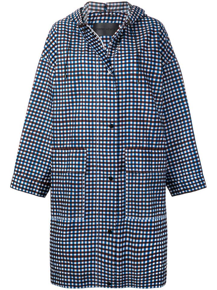 Christian Wijnants Chizu Checked Raincoat - Blue
