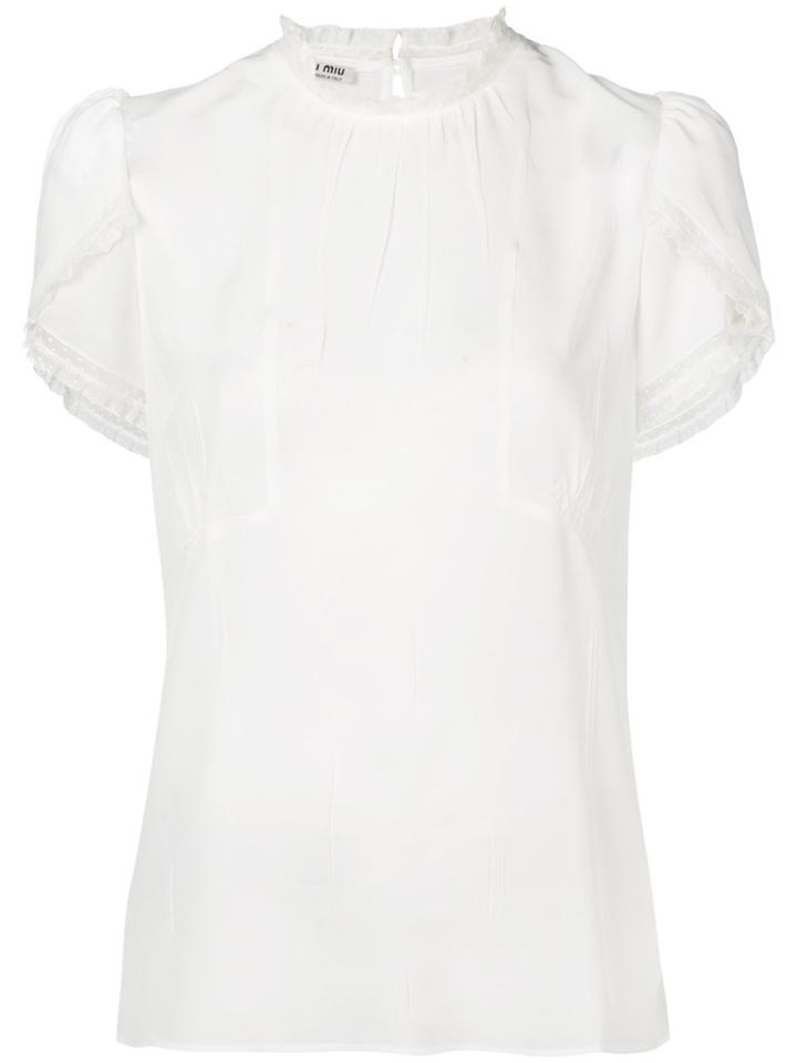 Miu Miu Lace-trimmed Blouse - White