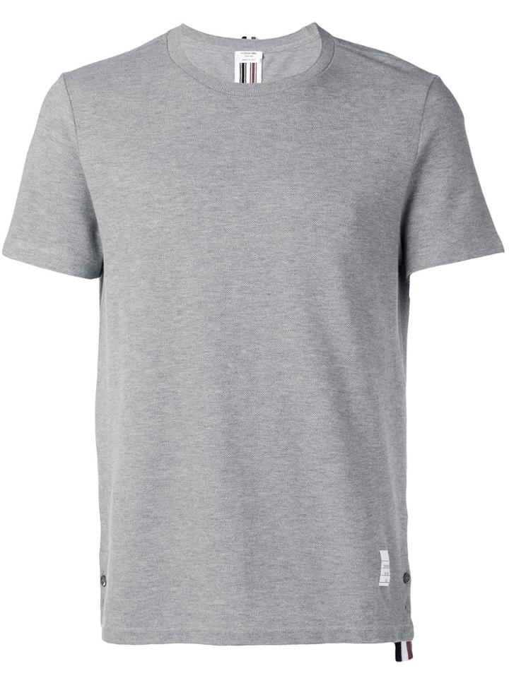 Thom Browne Center-back Stripe Piqué Tee - Grey