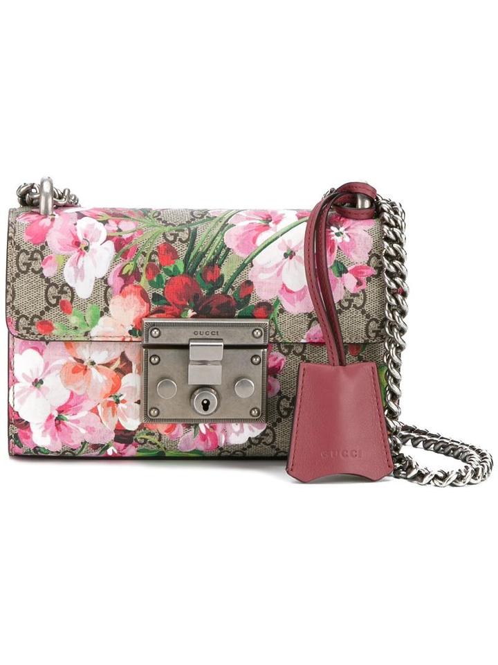 Gucci Painted Logo Shoulder Bag, Women's, Leather/metal/suede