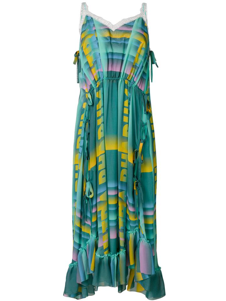Marco De Vincenzo Print Ruffled Dress - Green