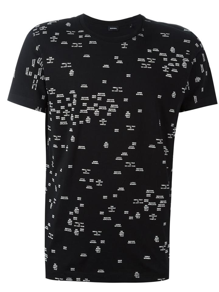 Diesel 't-diego-gw' T-shirt, Men's, Size: Small, Black, Cotton
