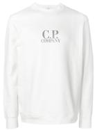 Cp Company Logo Print Sweatshirt - White