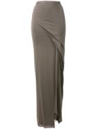 Rick Owens Lilies - Silky Wrap Skirt - Women - Cotton/polyamide/viscose - 42, Women's, Grey, Cotton/polyamide/viscose