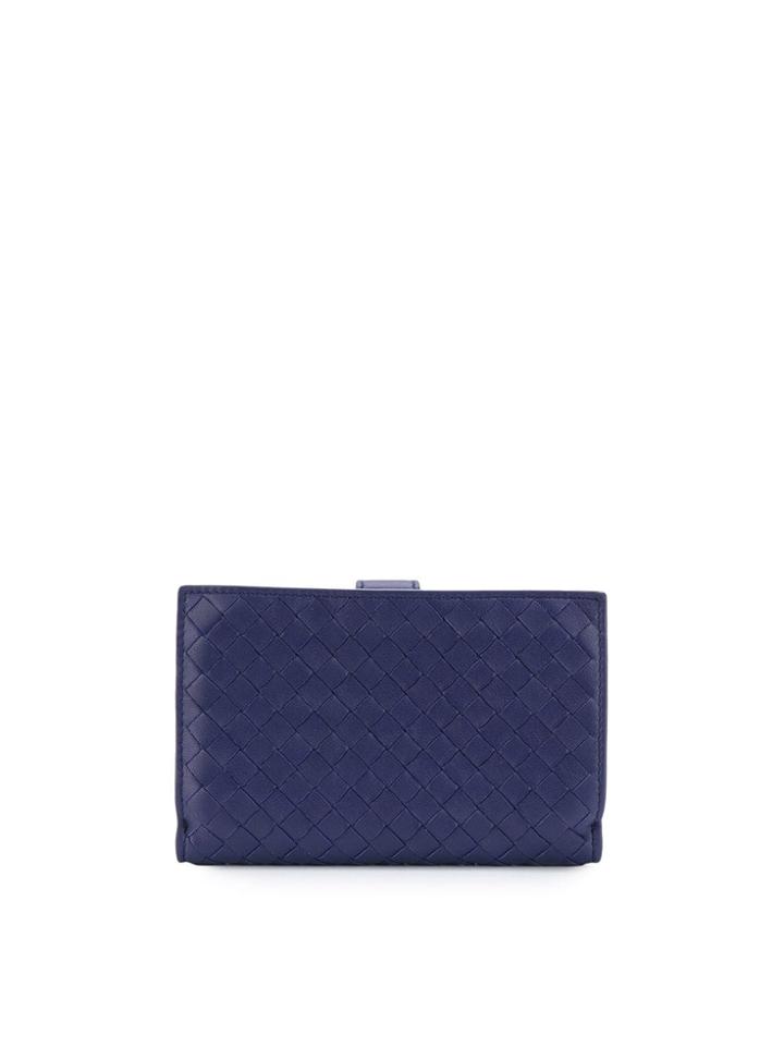 Bottega Veneta Atlantic Intrecciato French Wallet - Blue