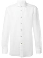 Kiton Plain Shirt, Men's, Size: 41, White, Linen/flax