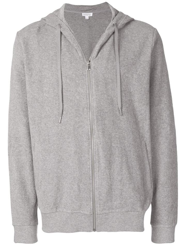 Sunspel Zipped Hoodie - Gyaa Grey