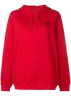 Stussy Logo Print Hoodie - Red