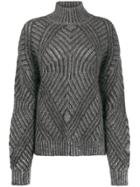Alberta Ferretti Textured Knit Jumper - Grey
