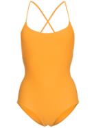 Matteau Orange Cross Back Maillot Swimsuit