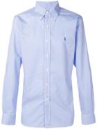 Polo Ralph Lauren Button-down Checked Logo Shirt - Blue
