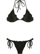 Lygia & Nanny - Frill Triangle Bikini Set - Women - Polyamide/spandex/elastane - 38, Black, Polyamide/spandex/elastane