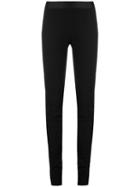 Ann Demeulemeester - Satin Waistband Leggings - Women - Linen/flax/rayon/spandex/elastane - 36, Black, Linen/flax/rayon/spandex/elastane