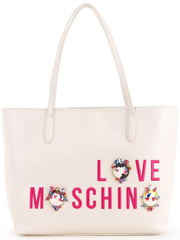Love Moschino - Cartoon Print Shopper Bag - Women - Polyurethane - One Size, Nude/neutrals, Polyurethane