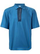 En Route - Panelled Polo Shirt - Men - Cotton - 3, Blue, Cotton