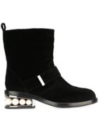 Nicholas Kirkwood Casati Pearl Biker Boots - Black