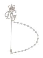 Dolce & Gabbana Crown Logo Brooch - Silver