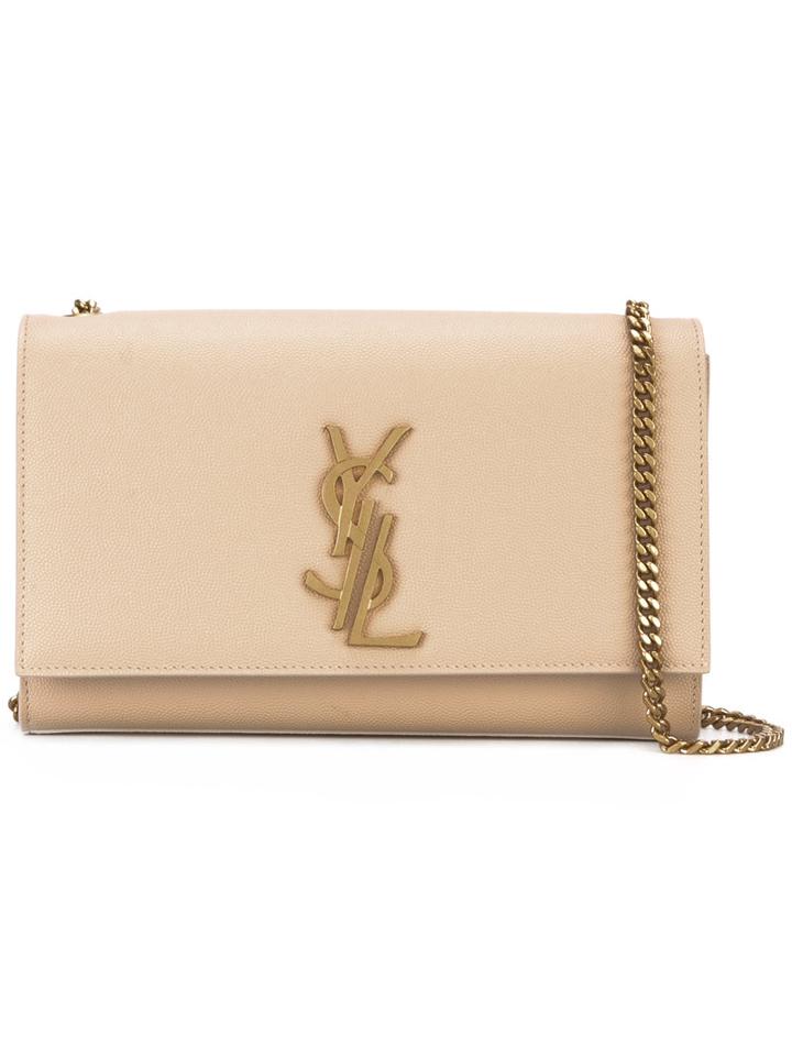 Saint Laurent - Monogram Chain Bag - Women - Calf Leather - One Size, Women's, Nude/neutrals, Calf Leather