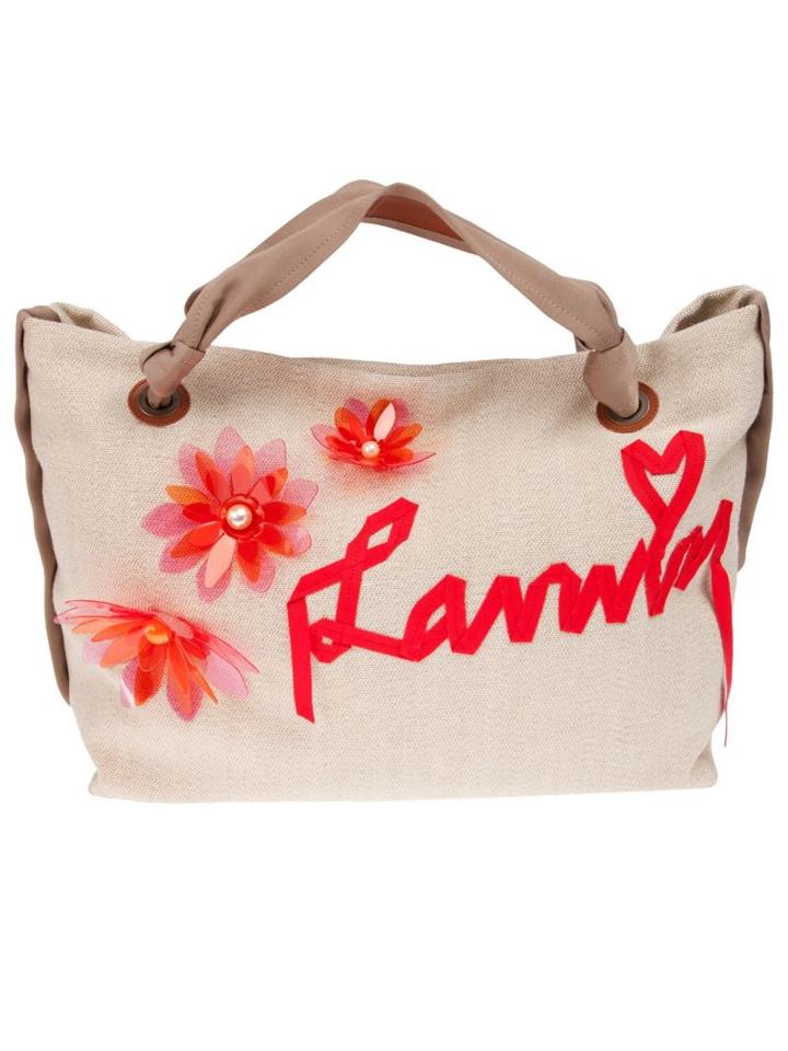 Lanvin Appliqué Logo Tote, Women's, Orange