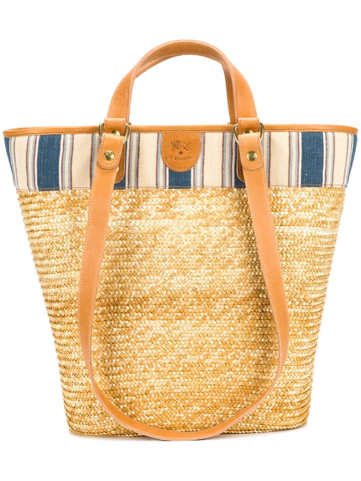 Il Bisonte Straw Handle Bag - Nude & Neutrals