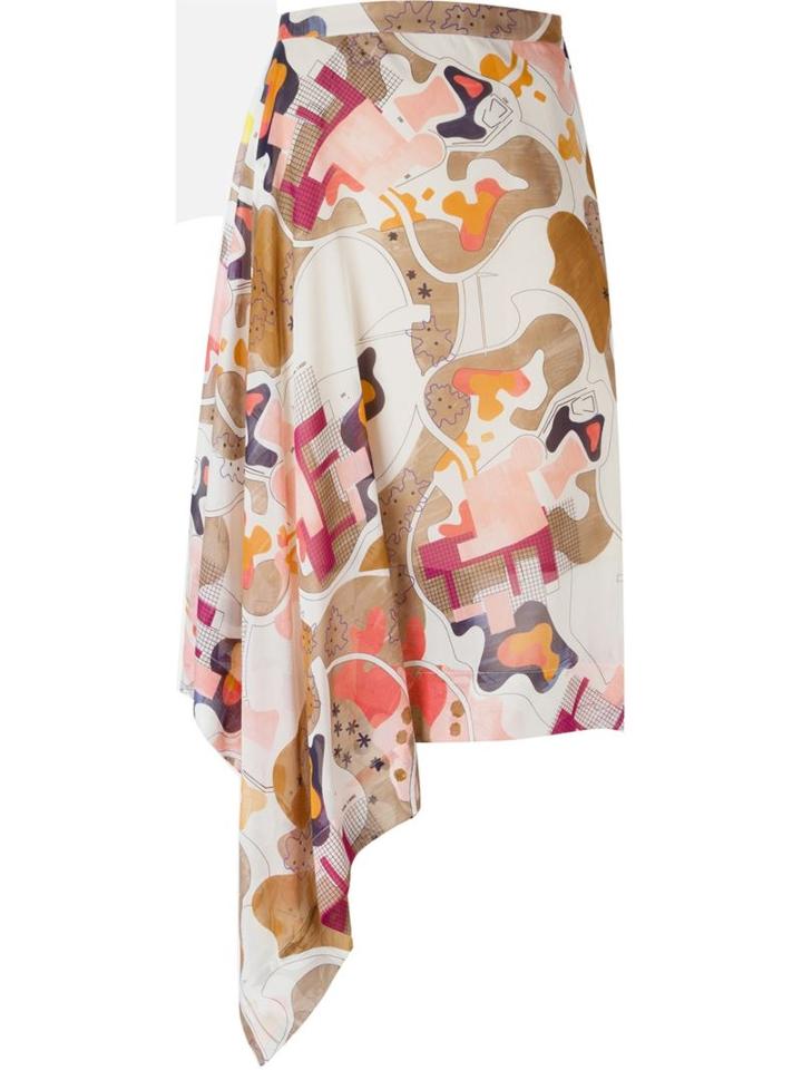 Msgm Abstract Print Asymmetric Skirt