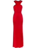 Tufi Duek Front Slit Gown - Red