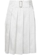 Comme Des Garçons Vintage Polka Dot Pleated Wrap Skirt - White