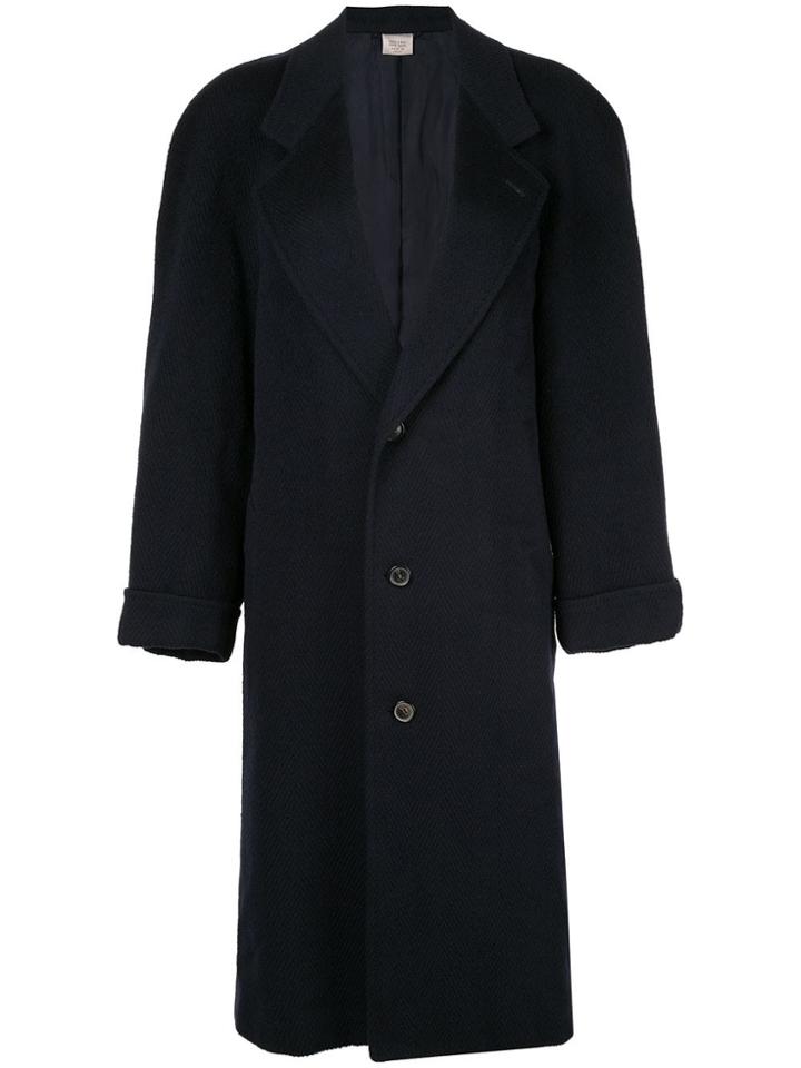 Gucci Vintage Vintage Logos Long Sleeve Coat - Blue