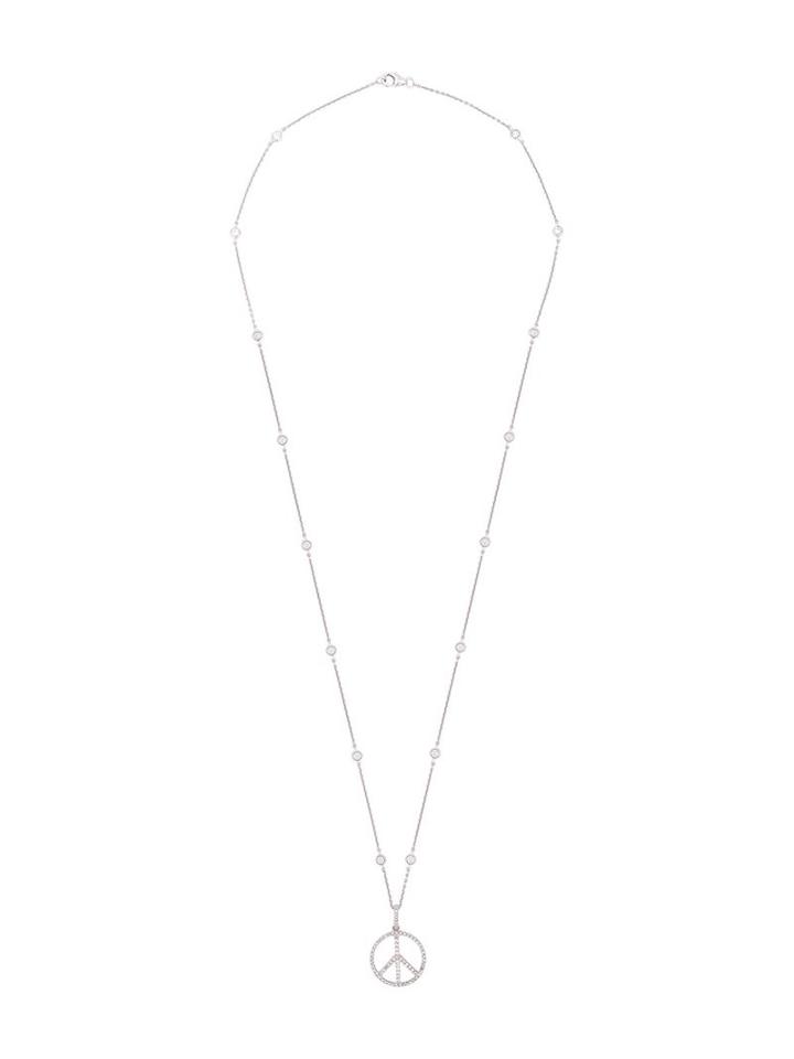 Rosa De La Cruz White Gold & Diamond Dot Peace Necklace, Women's