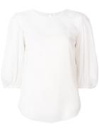 See By Chloé Point D'esprit Puff Sleeve Blouse - White