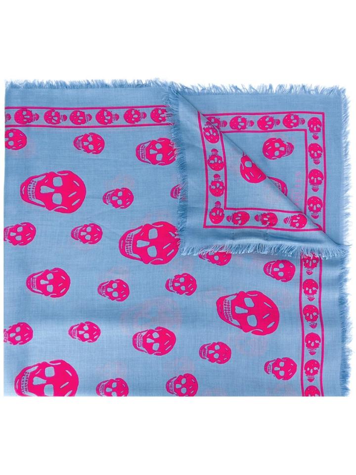 Alexander Mcqueen 'skull' Scarf - Blue